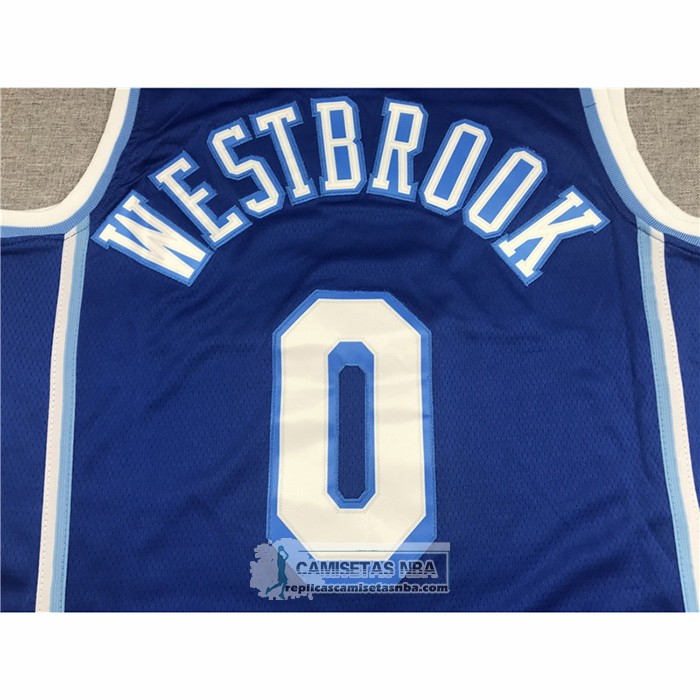 Camiseta Los Angeles Lakers Russell Westbrook NO 0 Classic 2021-2022 Azul